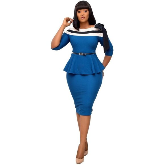 NEW METAMORPHOSIS GIRL plus size dress patchwork ruffle hem women office dress S - Picture 2 of 9